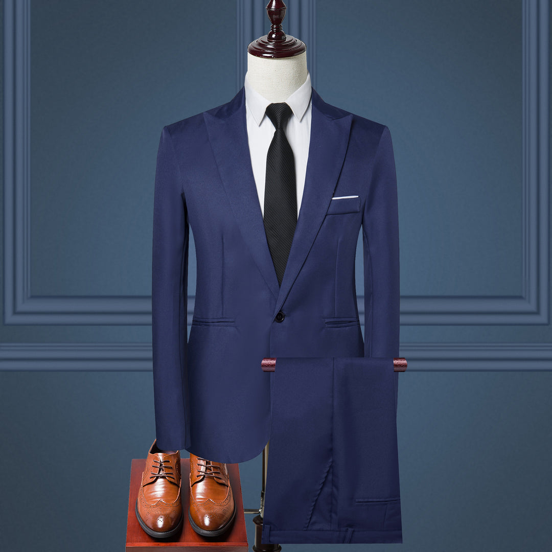 Men's slim business suit in two-piece with single-breasted blazer and elegant suit trousers Mune Fashion