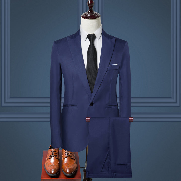 Men's slim business suit in two-piece with single-breasted blazer and elegant suit trousers Mune Fashion