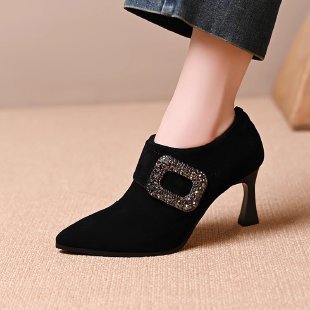 Ladies Elegant Ankle Boots with Glitter Accents Mune Fashion