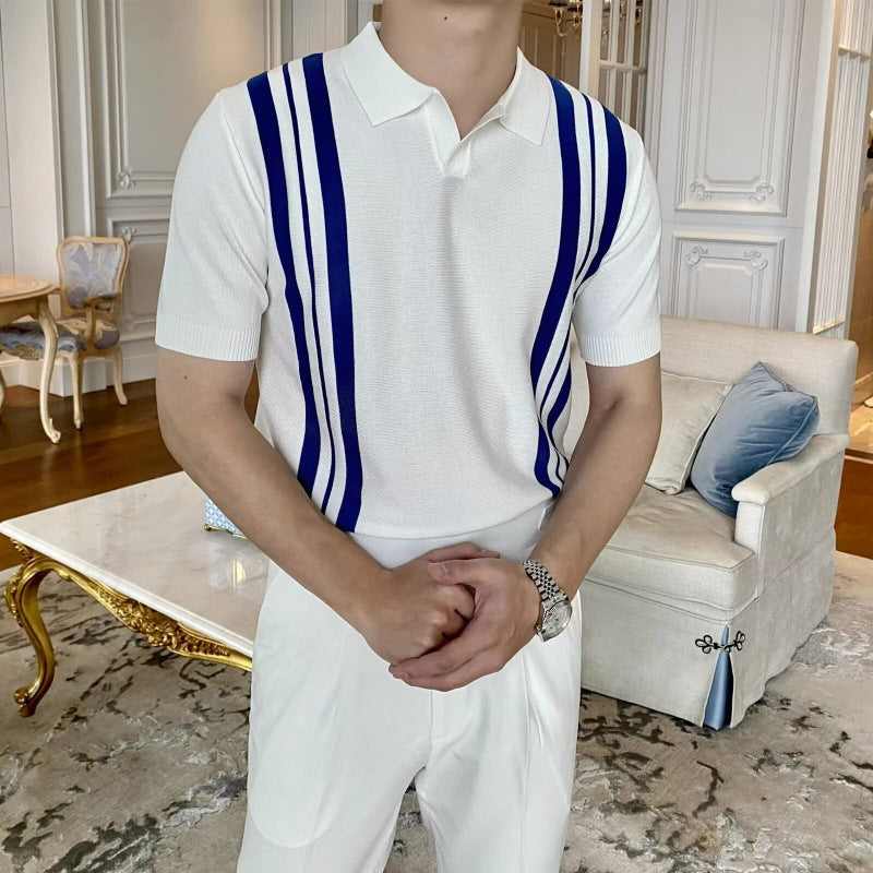Men's Stylish Polo Shirt with Stripes Mune Fashion