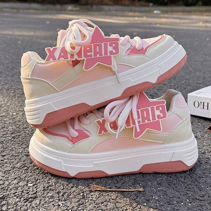 Women's Chunky Sneaker with Thick Sole and Breathable Upper Material Mune Fashion