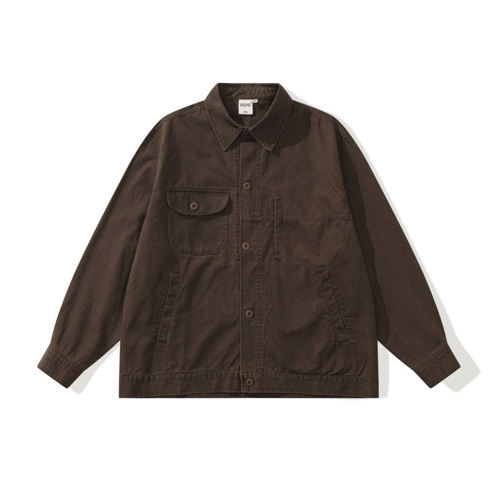 Men's Boxy Canvas Utility Blouson Jacket with Large Flap Pockets Mune Fashion