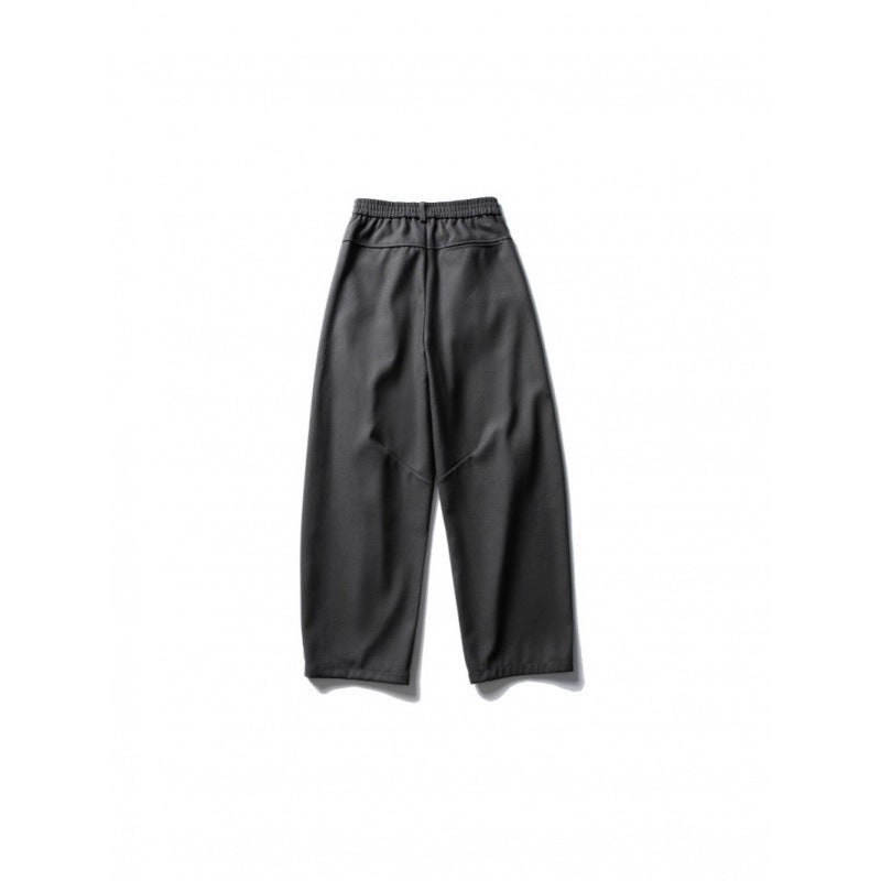 Men's Wide High-Waist Pleated Pants in Baggy Cut with Knife Pleats and Diagonal Side Pockets Mune Fashion
