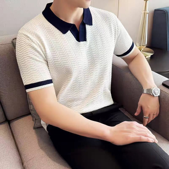 Men's Short Knit Polo Shirt Mune Fashion