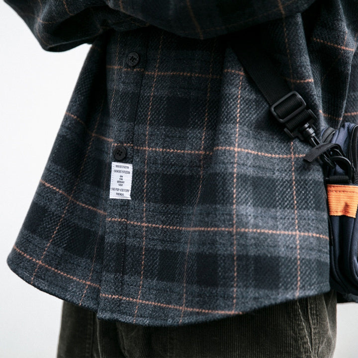 Men's Checked Overshirt-Jacket in Boxy-Relaxed Cut Mune Fashion