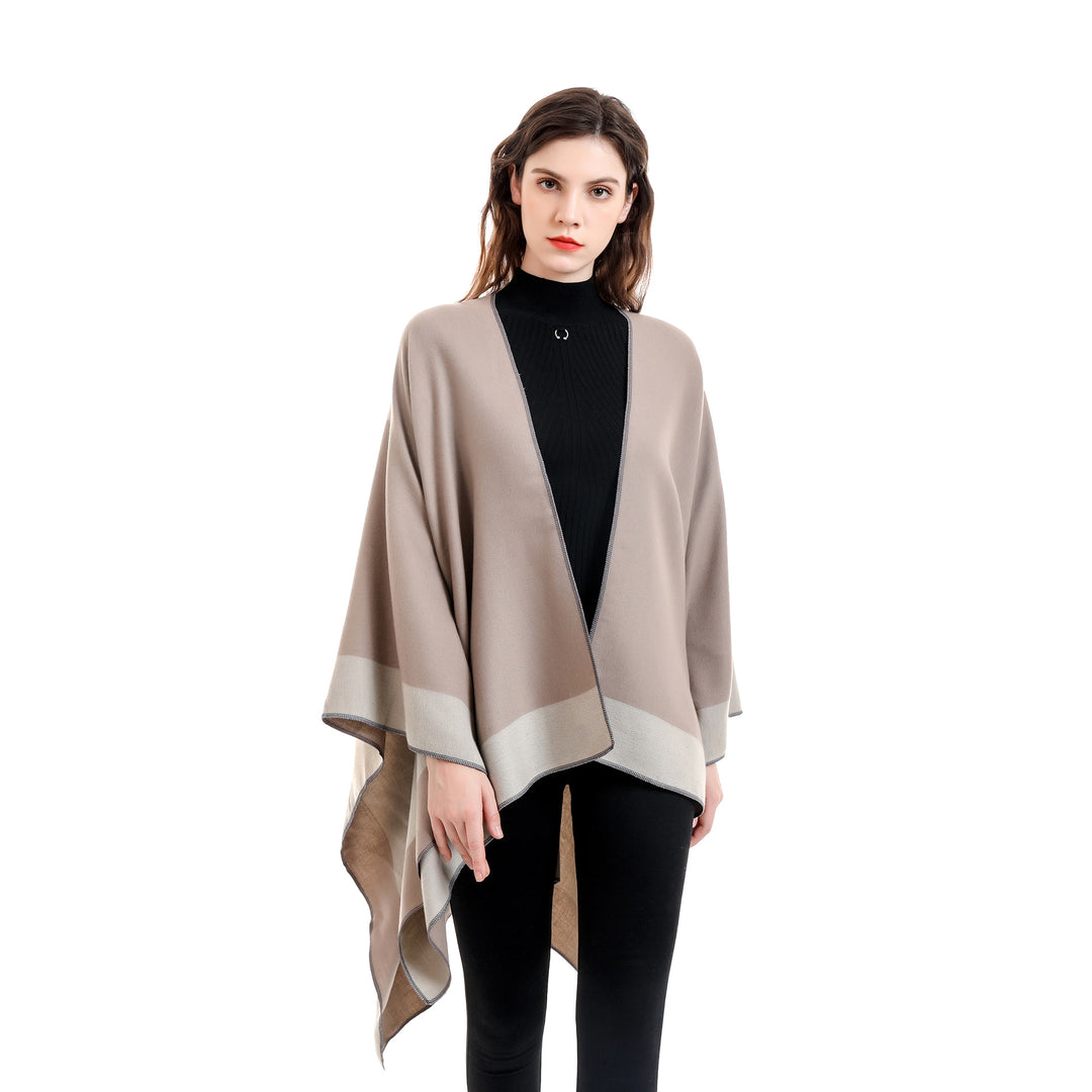 Women's Reversible Poncho made of fine Cashmere Blend Mune Fashion