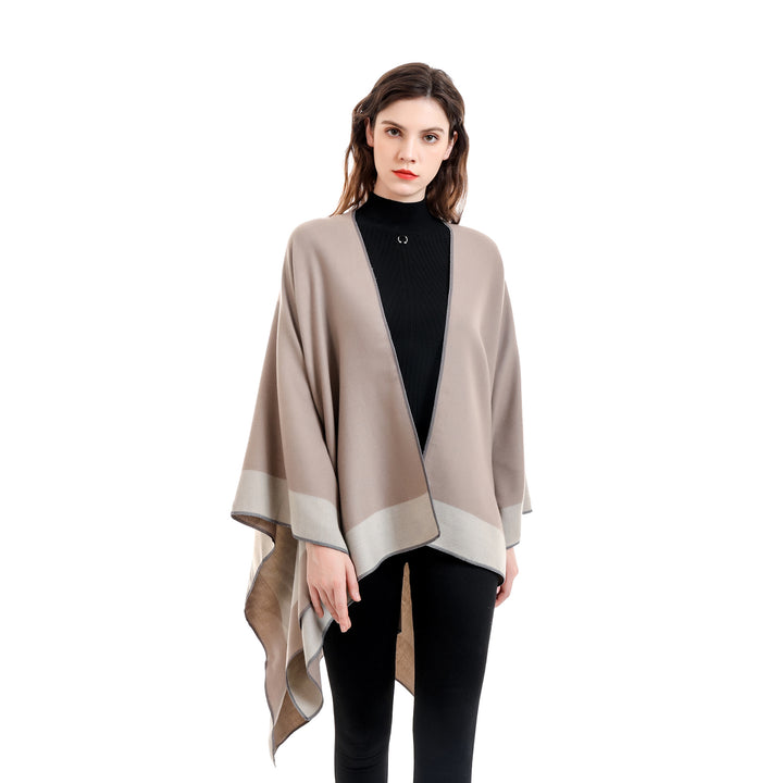 Women's Reversible Poncho made of fine Cashmere Blend Mune Fashion