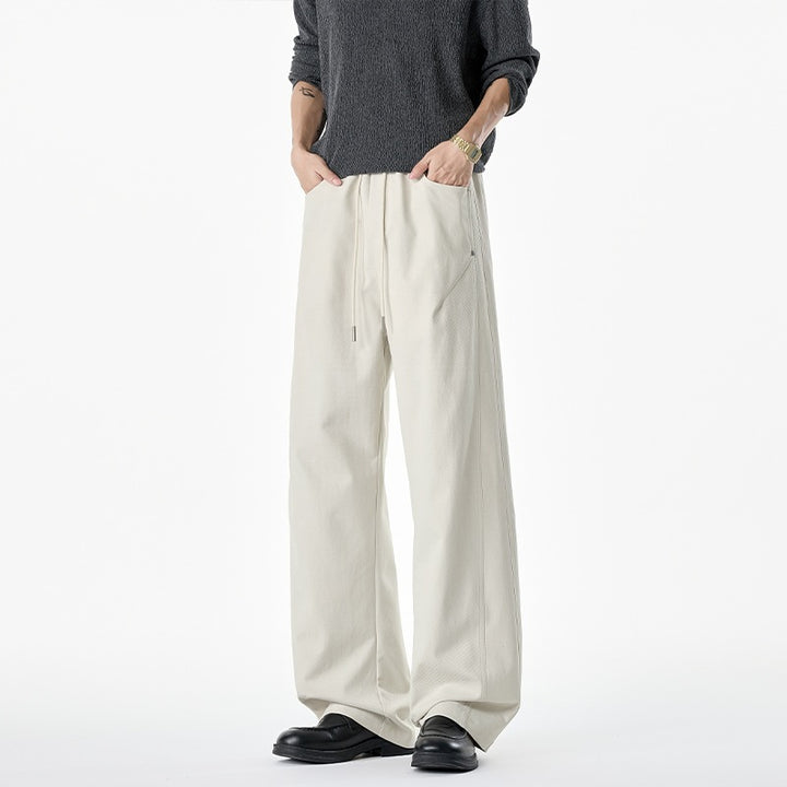 Ladies wide-cut lounge pants with drawstring, high waist and deep side pockets Mune Fashion
