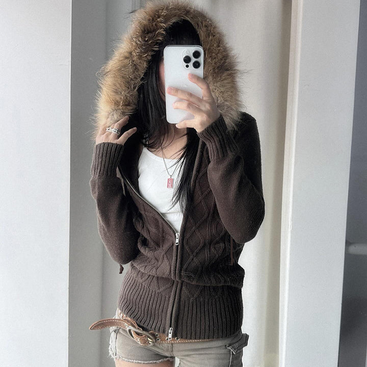 Women nan tailored bomber jacket with wide ribbed waistband, two slanted pockets and decorative zipper details Mune Fashion