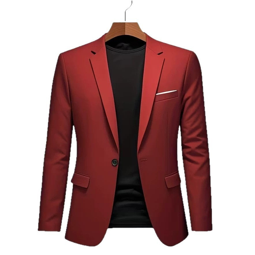 Men's slim-fit tuxedo jacket with prominent lapels, concealed breast piping, and light shoulder padding Mune Fashion