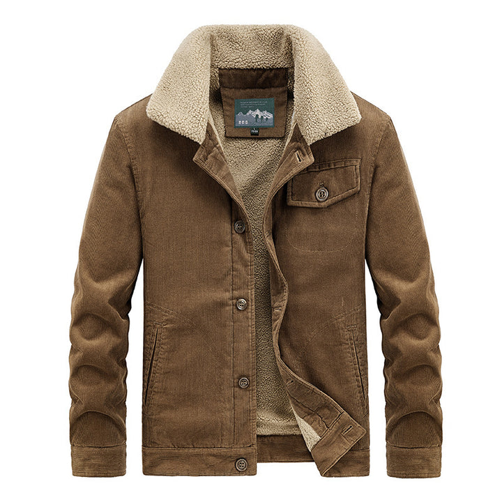 Men's corduroy blouson with full Sherpa lining and lapel collar Mune Fashion