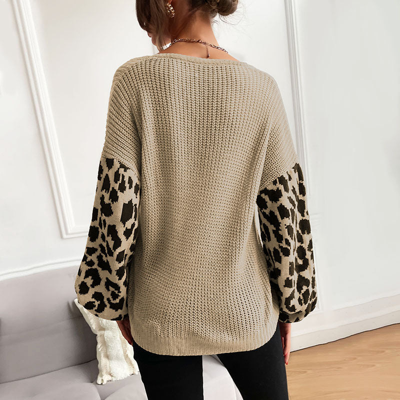 Ladies Stylish Ribbed Knit Sweater with Check Pattern Mune Fashion