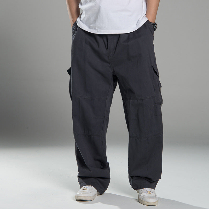 Men's Oversized Cargo Pants with Wide Leg, Multiple Pockets and Reinforced Seams Mune Fashion