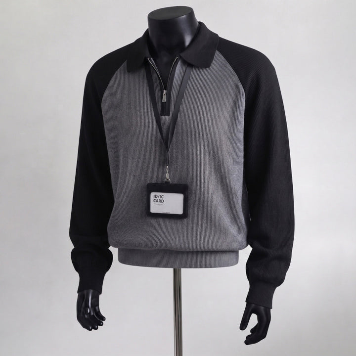 Men's sporty pullover with collar Mune Fashion