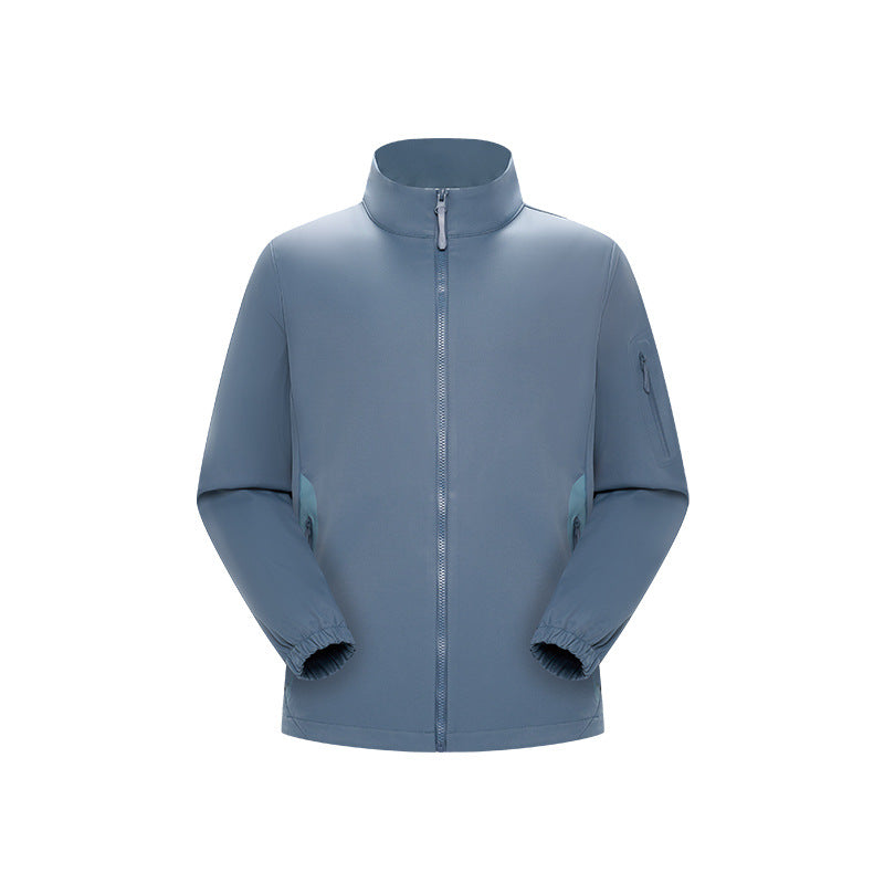 Unisex Lightweight Softshell Jacket with Stand-Up Collar, Full-Length Zipper and Arm Pocket Drune