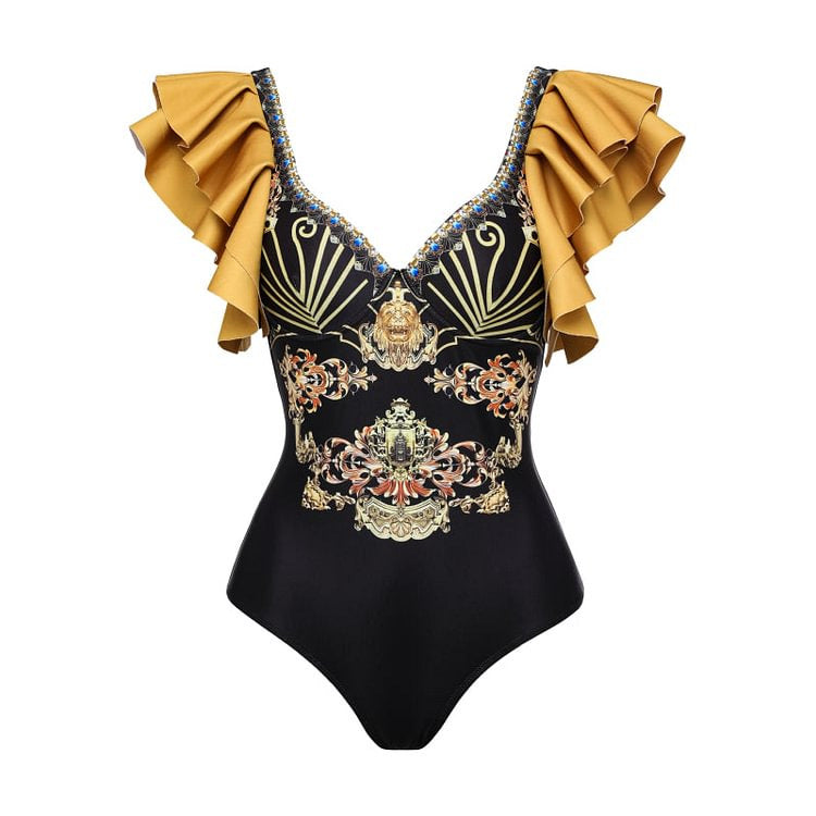 Women’s one-piece swimsuit with elegant design and matching wrap Mune Fashion
