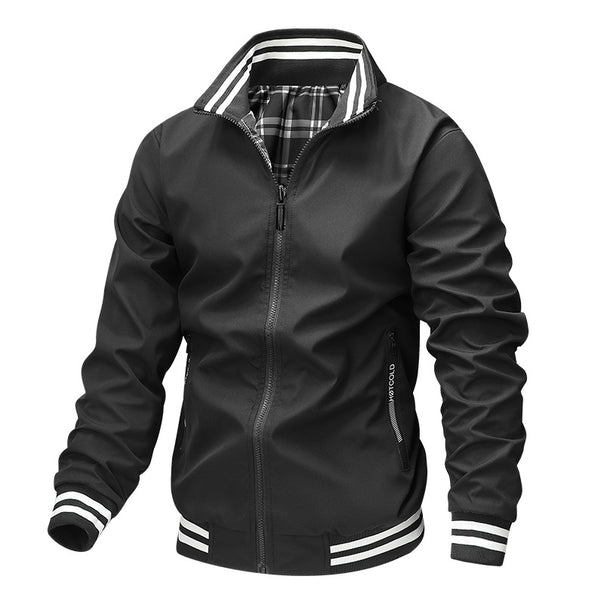 Men's Fashionable Bomber Jacket with Check Pattern Mune Fashion