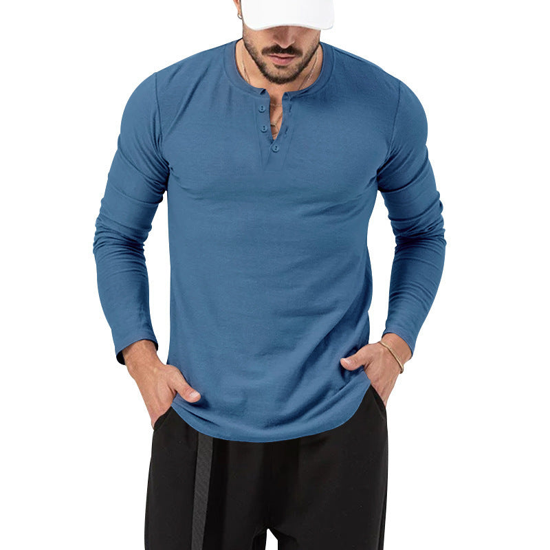 Men's Long Sleeve Henley made of lightweight cotton blend Mune Fashion