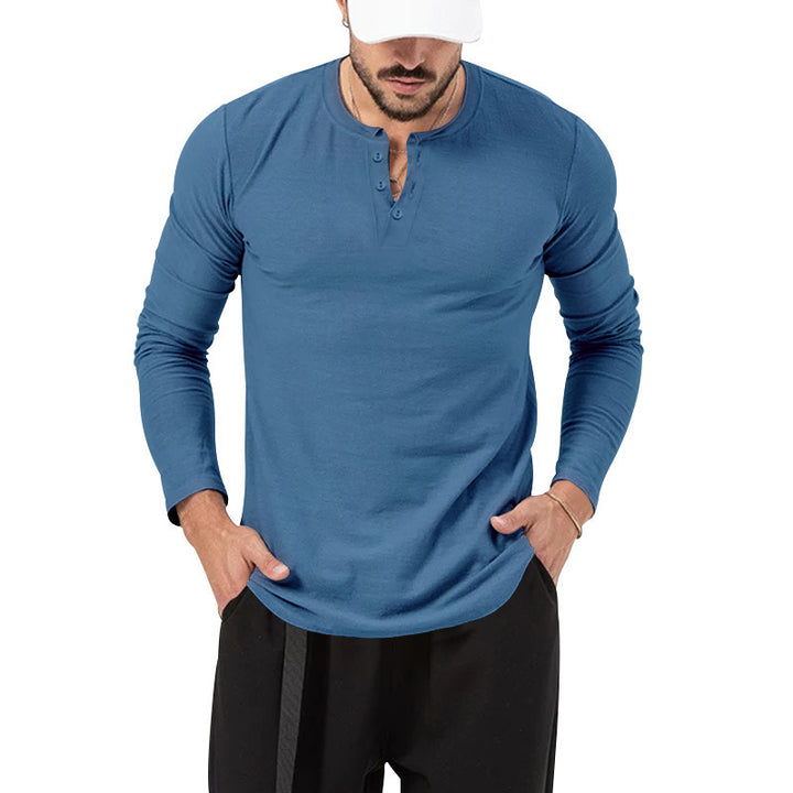 Men's Long Sleeve Henley made of lightweight cotton blend Mune Fashion