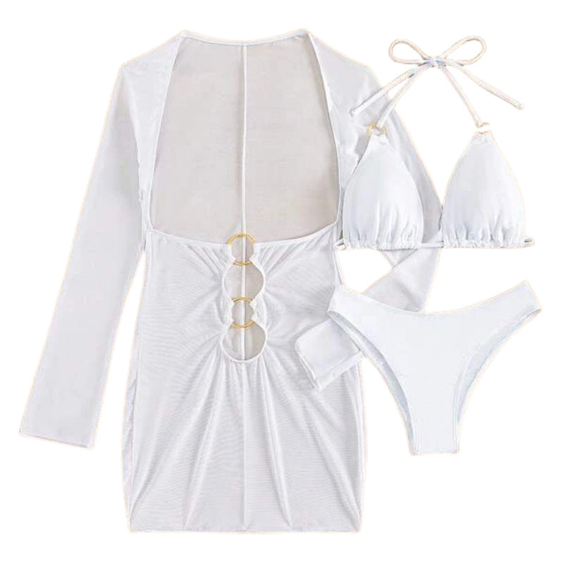 Women's swimsuit dress with intricate cut-outs and long sleeves Mune Fashion