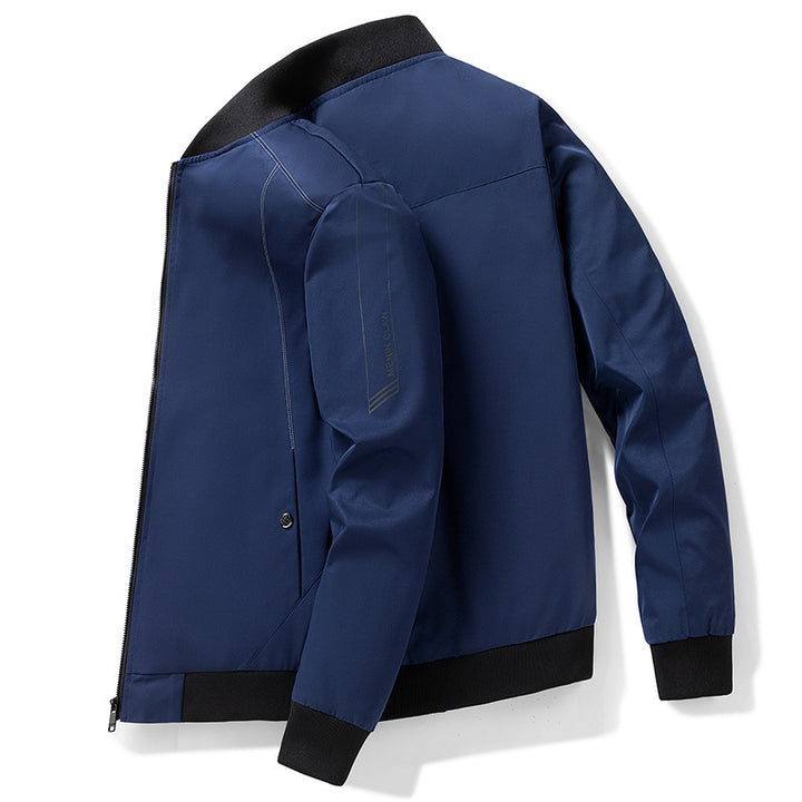 Men's lightweight windproof bomber jacket with ribbed cuffs and concealed zip front Mune Fashion