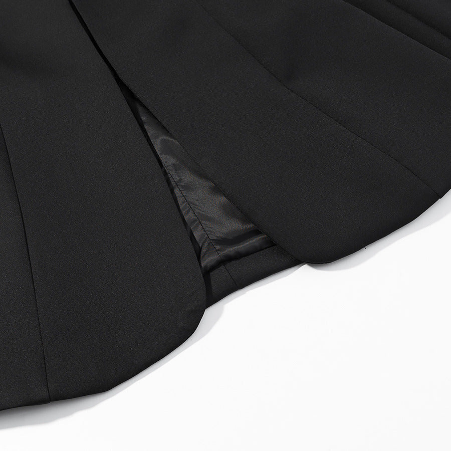 Men's Slim-Fit Blazer Short Jacket with Stand Collar and Minimalist Closure Mune Fashion