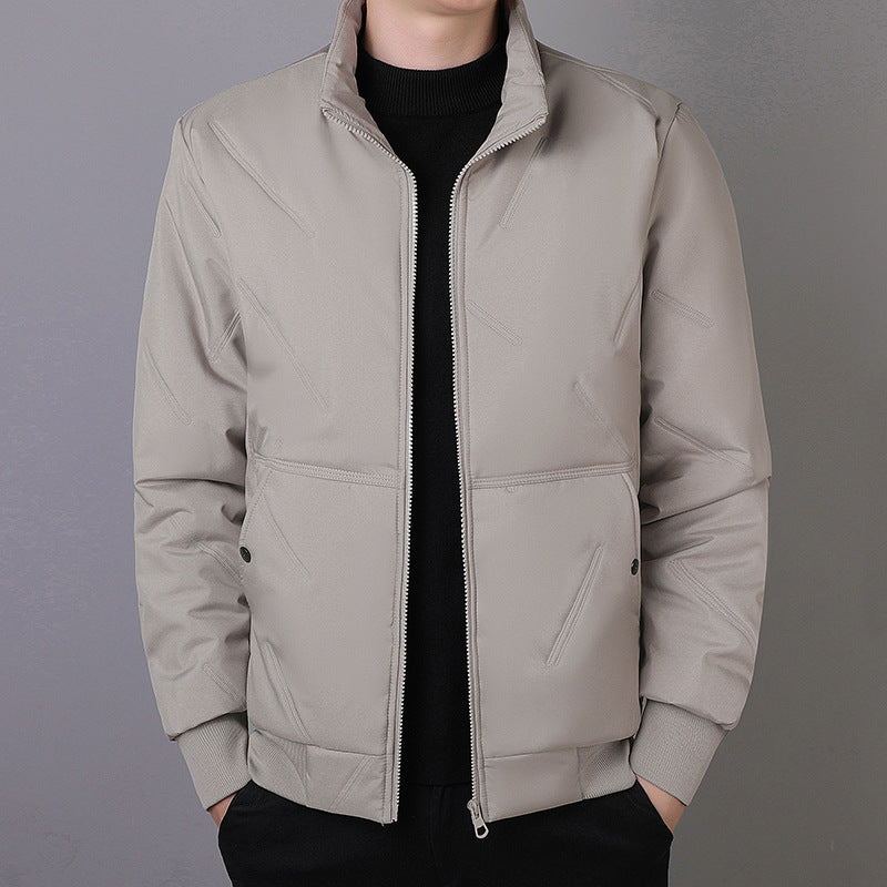 Men's Technical Short Jacket in Urban Bomber Style with Stand-Up Collar and Hidden Pockets Mune Fashion