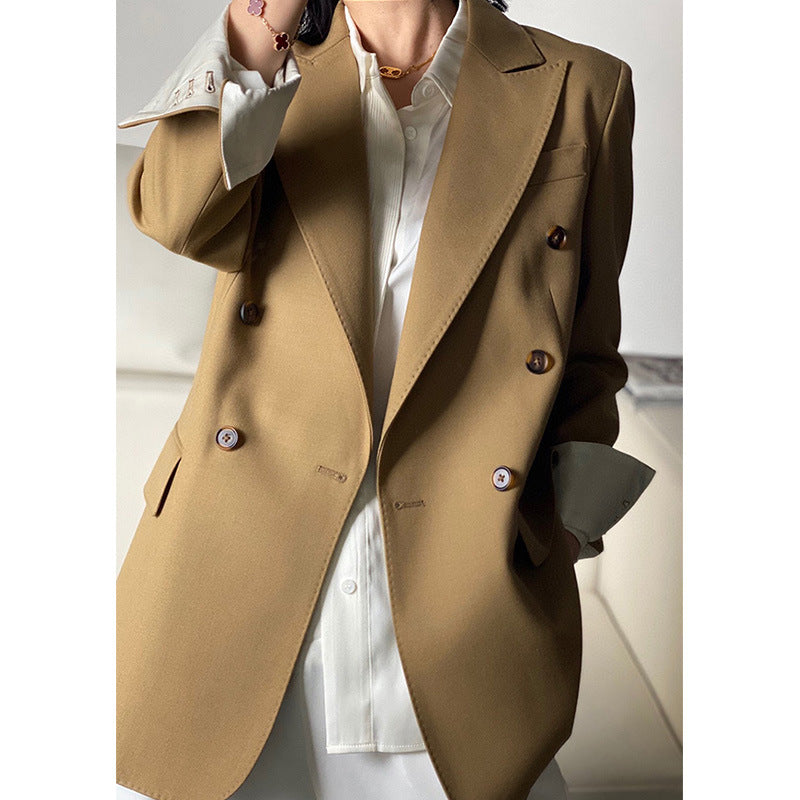 Women Double-Breasted Wool Blazer Mune Fashion