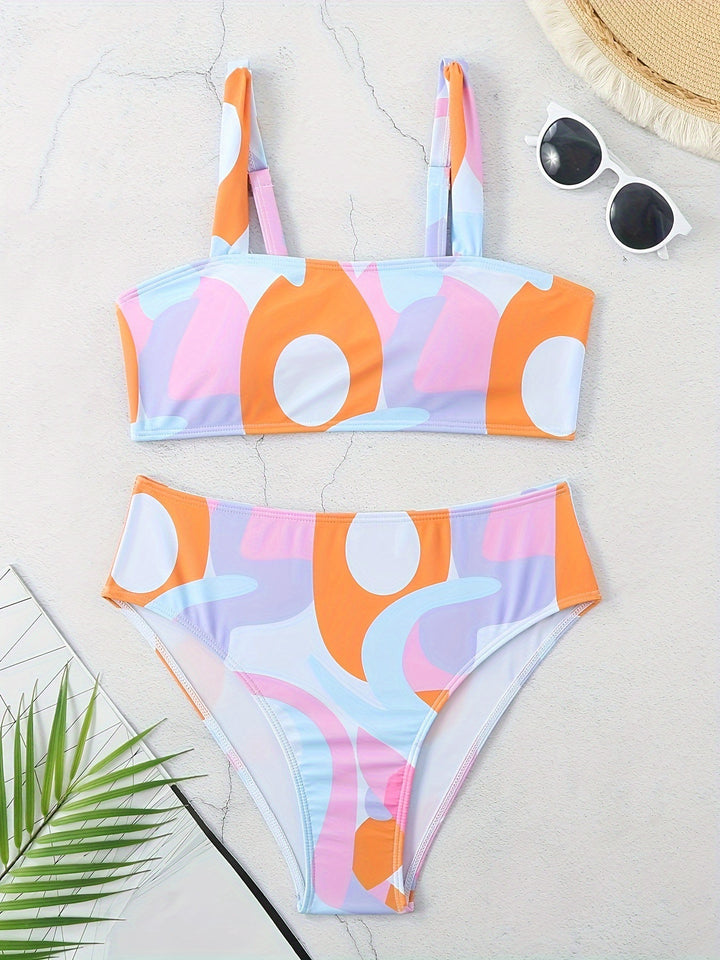 Women's bikini set with fashionable graphic design and wide straps Mune Fashion