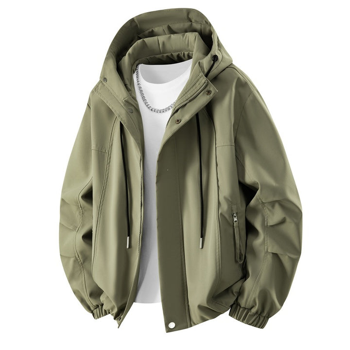 Men's Minimalist Tech Hooded Jacket with Matte Surface, Drawstring & Hidden Zipper Pockets Mune Fashion