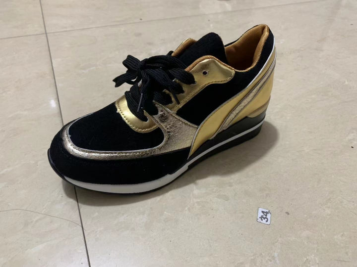 Women's Wedge Sneakers with Internal Wedge Sole and Material Mix Mune Fashion