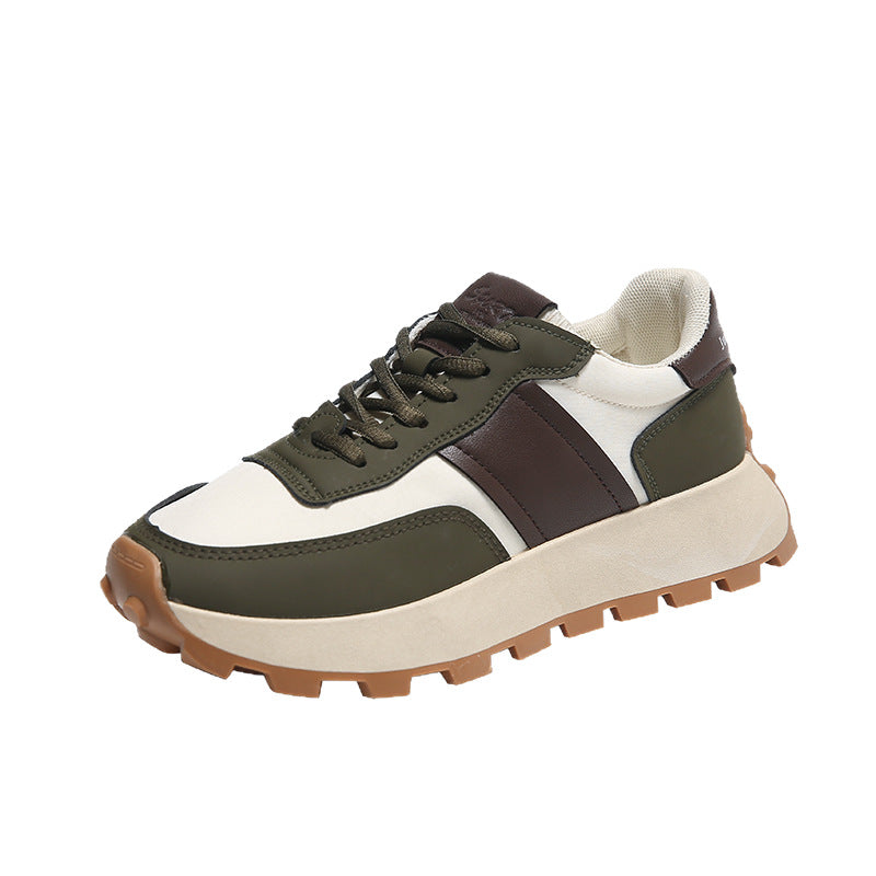 Women's Platform Casual Sneaker with profiled rubber sole and suede overlays Mune Fashion