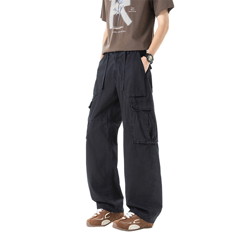 Herren Extraweite Utility-Cargo-Hose im Baggy‑Cut mit elastischem Bund und Mehrfachklappentaschen Mune Fashion