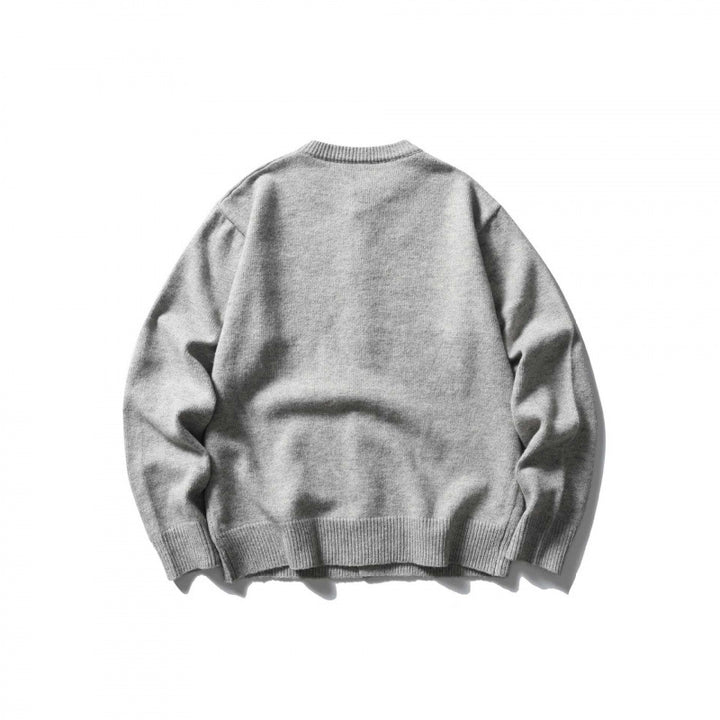 Unisex Boxy Fine Knit Cardigan with Round Neck and Ribbed Trims Mune Fashion