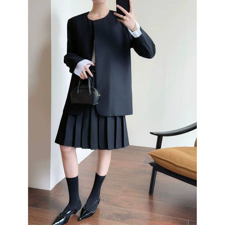 Women's Elegant Pleated Jacket Drune