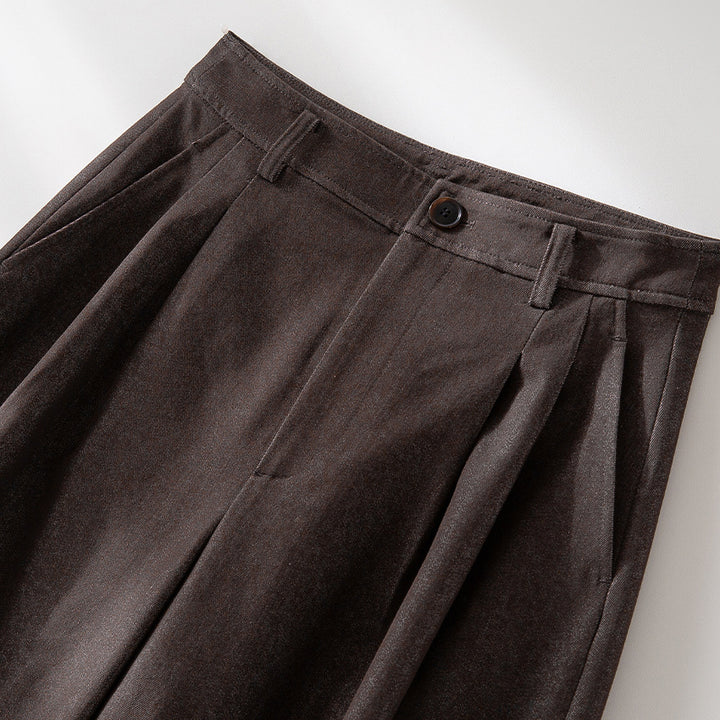 Women's High-Waisted Wide Culotte Trousers with Pleats Mune Fashion