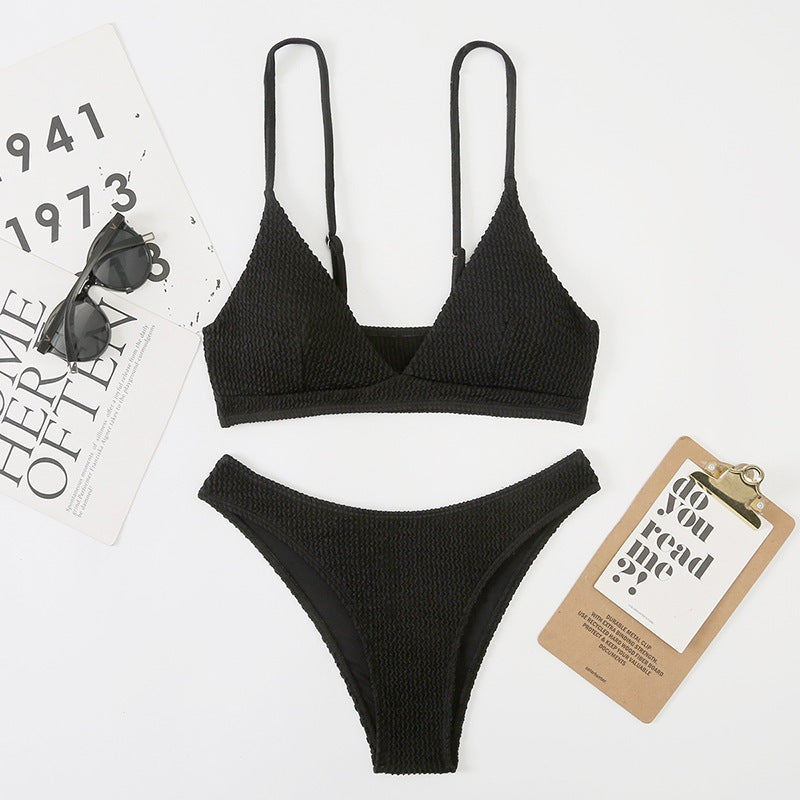 Women's Triangle Bikini with Textured Fabric Mune Fashion