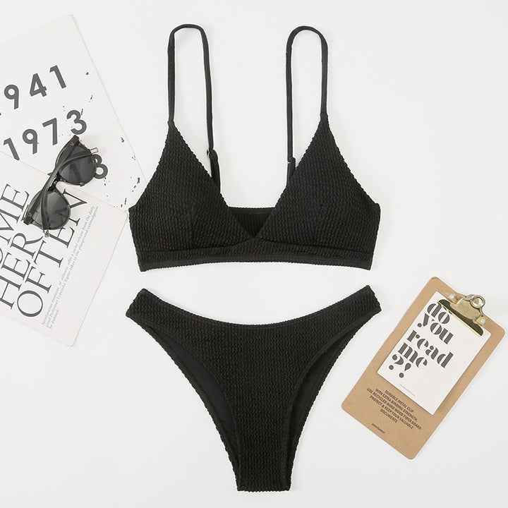 Women's Triangle Bikini with Textured Fabric Mune Fashion