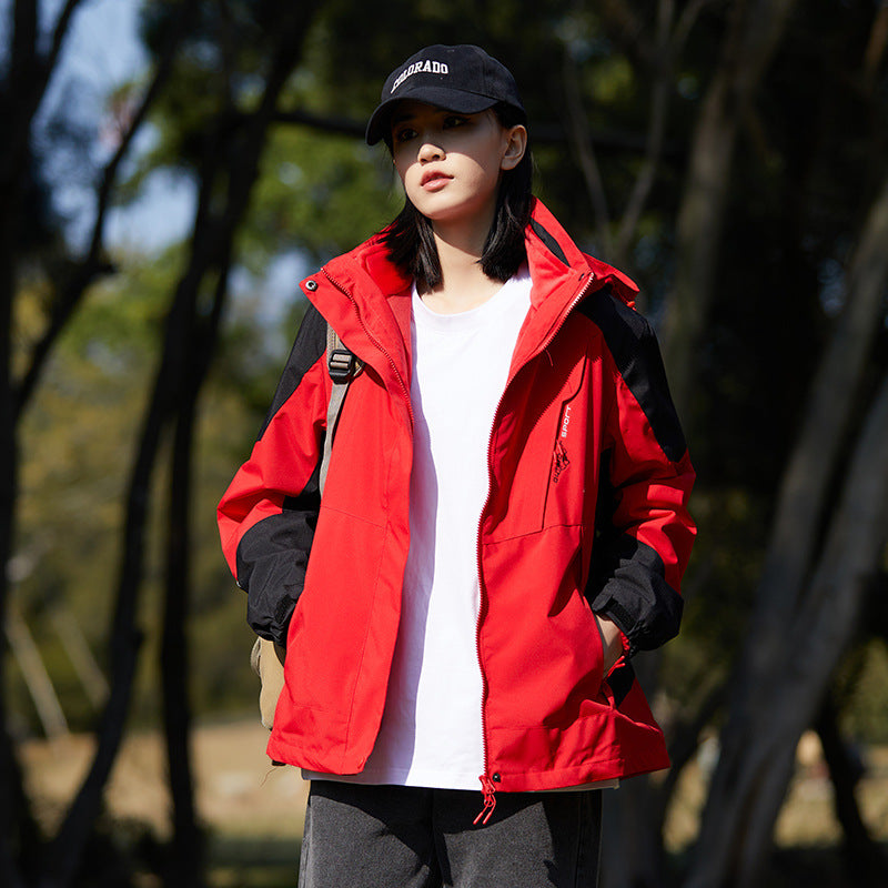 Women's two-layer softshell outdoor jacket with removable fleece inner layer and hood Mune Fashion