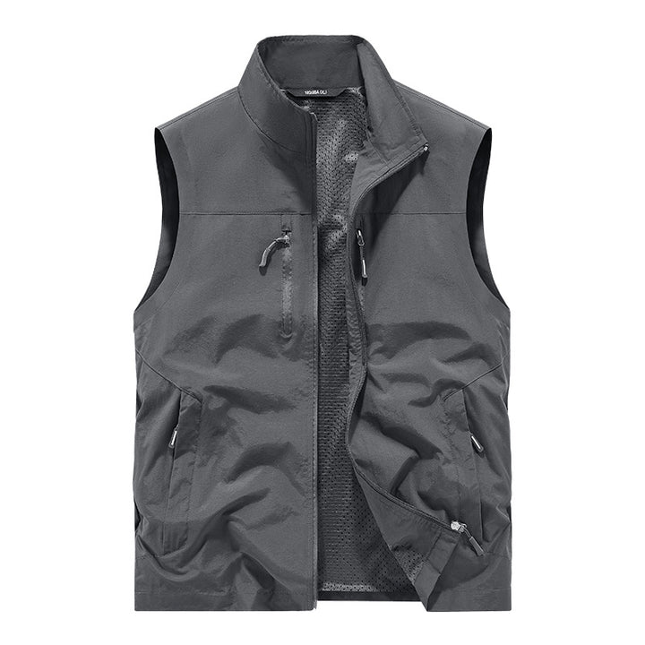 Men's Lightweight Outdoor Vest with Mesh Lining and Multifunction Pockets Mune Fashion