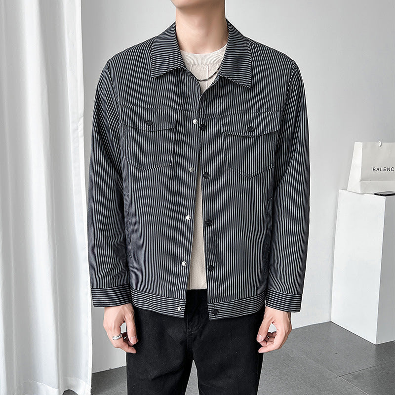 Men's Stylish Transition Jacket with Stripes Mune Fashion