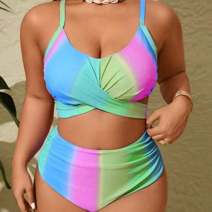 Women's High-Waisted Bikini Set with Playful Wrap Detail Mune Fashion