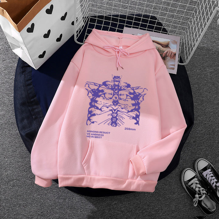 Unisex oversized hoodie with anatomical graphic print, kangaroo pocket and adjustable drawstring Mune Fashion