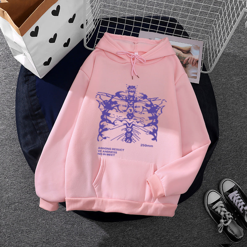 Unisex oversized hoodie with anatomical graphic print, kangaroo pocket and adjustable drawstring Mune Fashion