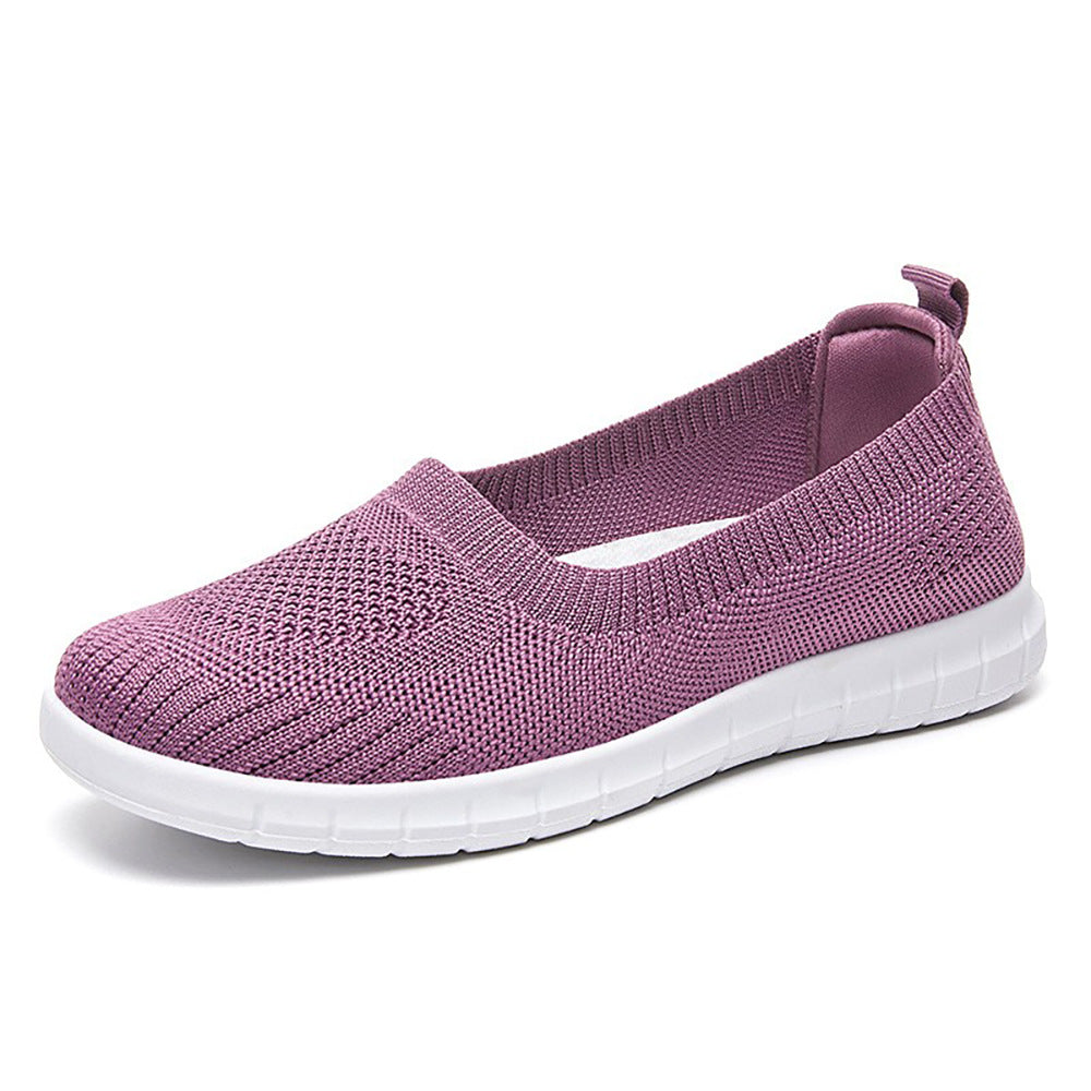 Women’s breathable knitted ballerina slippers with seamless sock entry, orthopedic memory insole, and flexible EVA outsole Mune Fashion