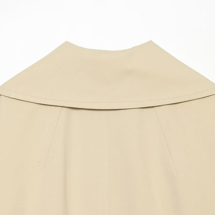 Women's Cropped Boxy Transitional Jacket with Large Shawl Collar and Patch Pockets Mune Fashion