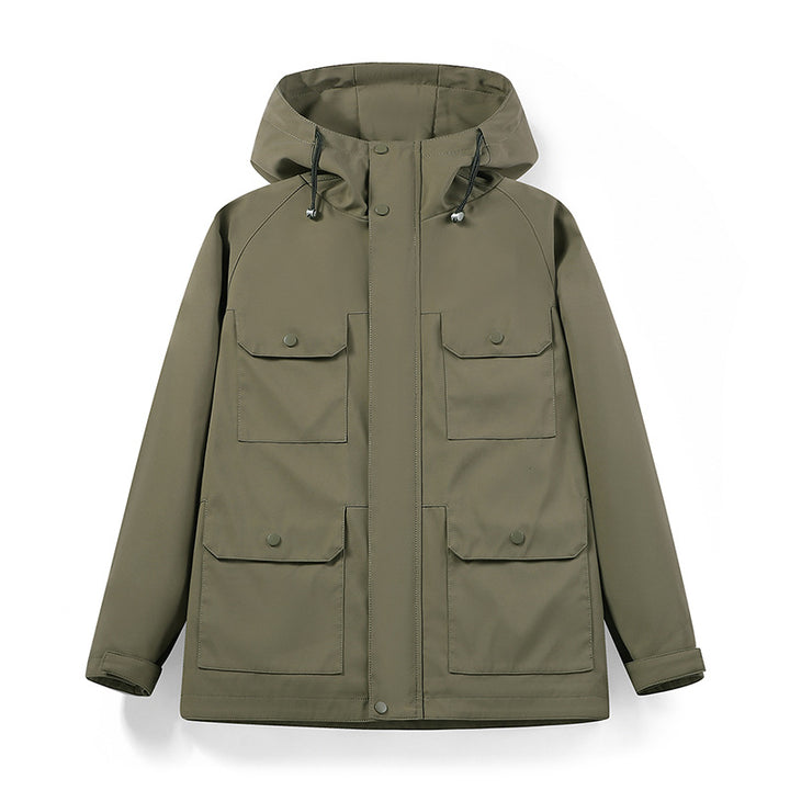 Men's water-repellent field jacket with hood and multifunctional pockets Mune Fashion