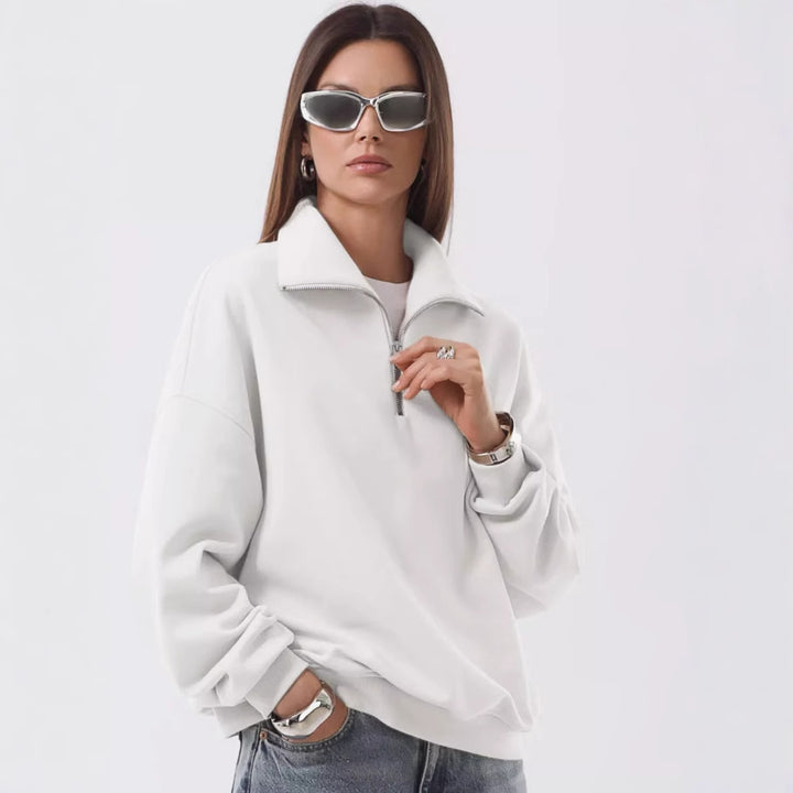 Unisex Relax-Halfzip-Sweatshirt with high stand-up collar, raglan sleeves and slightly brushed inside Mune Fashion