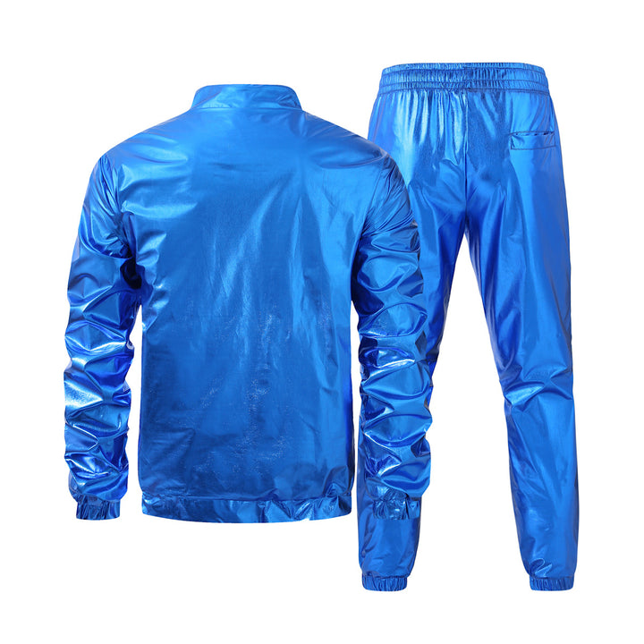 Men's nan bomber jacket with full zip, reflective metallic finish, and elastic cuffs Mune Fashion