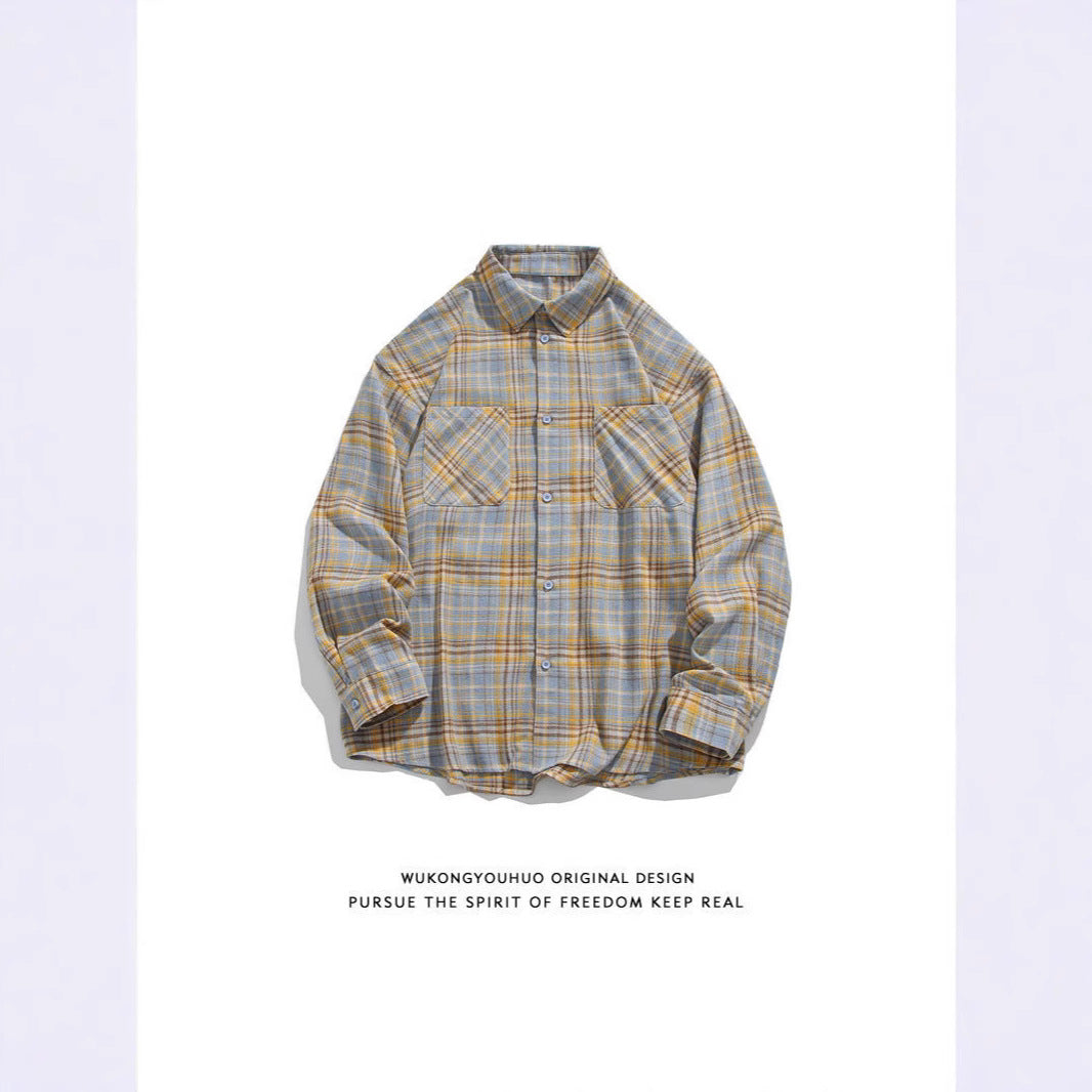 Men's Flannel Shirt with Check Pattern Mune Fashion